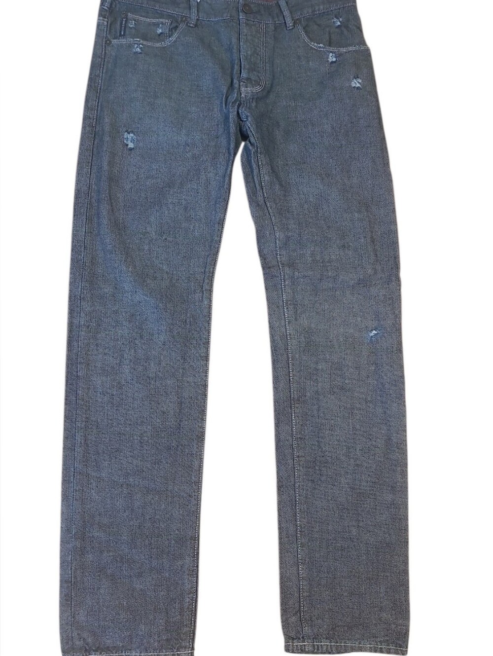 Armani Jeans Men's J28 Slim Fit Distressed Jeans Blue
